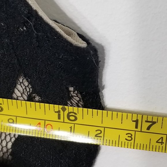 Monteau Sleeveless Black Lace Overlay Mini Dress Back Zipper Pockets Size Medium - Picture 6 of 7